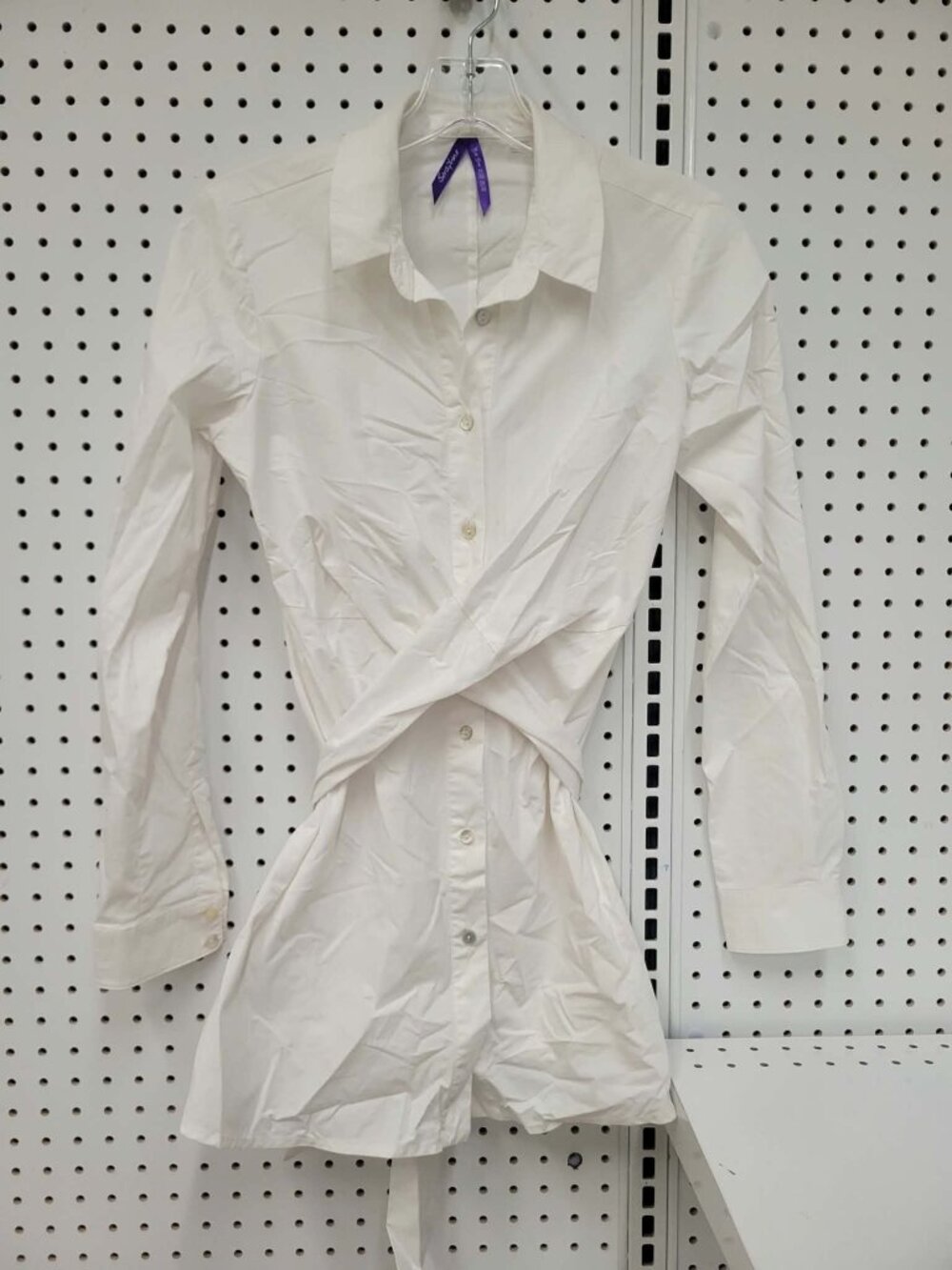 Seraphine Maternity White Long-Sleeve Button-Down Wrap Shirt Size US 2 UK 6